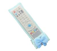 Leeadwaey Custodia per telecomando Bowknot Decor Control Device Copre condizionatore d'aria Copertura antipolvere con piccolo orso blu S(18,5x8cm)