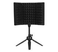 Leeadwaey Schermo di isolamento del microfono, registrazione fonoassorbente della schiuma del microfono a 3 pannelli con il supporto