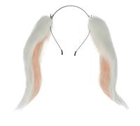 LeeCAE Sexy Bunny-Ear Fascia Sweet Lolita Accessori Cosplay Orecchie di Coniglio Fursuit Masquerade Halloween Cosplay Party- Bianco