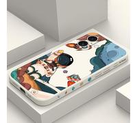 LEECG per iPhone 16 Cover Graffio Resistente Morbido Slim Fit Floreale Phone Cover per iPhone 16-Astronauta Bianco