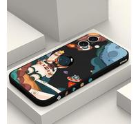 LEECG per iPhone 16 Cover Graffio Resistente Morbido Slim Fit Floreale Phone Cover per iPhone 16-Astronauta Nero