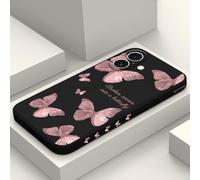 LEECG per iPhone 16 Cover Graffio Resistente Morbido Slim Fit Floreale Phone Cover per iPhone 16-Farfalla Nero