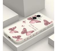 LEECG per iPhone 16 Cover Graffio Resistente Morbido Slim Fit Floreale Phone Cover per iPhone 16-Farfalla Bianco