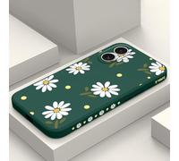 LEECG per iPhone 16 Cover Graffio Resistente Morbido Slim Fit Floreale Phone Cover per iPhone 16-Margherita Verde