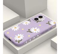 LEECG per iPhone 16 Cover Graffio Resistente Morbido Slim Fit Floreale Phone Cover per iPhone 16-Margherita Viola