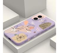 LEECG per iPhone 16 Cover Graffio Resistente Morbido Slim Fit Floreale Phone Cover per iPhone 16-Morandi Viola