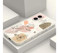 LEECG per iPhone 16 Cover Graffio Resistente Morbido Slim Fit Floreale Phone Cover per iPhone 16-Morandi Bianco