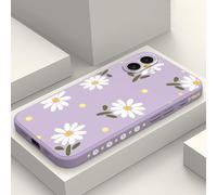 LEECG per iPhone 16 Plus Cover Graffio Resistente Morbido Slim Fit Floreale Phone Cover per iPhone 16 Plus-Margherita Viola
