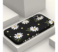 LEECG per iPhone 16 Plus Cover Graffio Resistente Morbido Slim Fit Floreale Phone Cover per iPhone 16 Plus-Margherita Nero