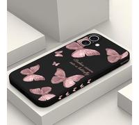 LEECG per iPhone 16 Plus Cover Graffio Resistente Morbido Slim Fit Floreale Phone Cover per iPhone 16 Plus-Farfalla Nero