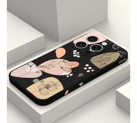 LEECG per iPhone 16 Pro Cover Graffio Resistente Morbido Slim Fit Floreale Phone Cover per iPhone 16 Pro-Morandi Nero