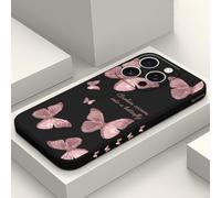 LEECG per iPhone 16 Pro Cover Graffio Resistente Morbido Slim Fit Floreale Phone Cover per iPhone 16 Pro-Farfalla Nero