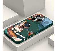 LEECG per iPhone 16 Pro Cover Graffio Resistente Morbido Slim Fit Floreale Phone Cover per iPhone 16 Pro-Astronauta Verde