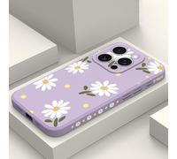LEECG per iPhone 16 Pro Cover Graffio Resistente Morbido Slim Fit Floreale Phone Cover per iPhone 16 Pro-Margherita Viola