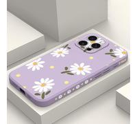 LEECG per iPhone 16 Pro Max Cover Graffio Resistente Morbido Slim Fit Floreale Phone Cover per iPhone 16 Pro Max-Margherita Viola