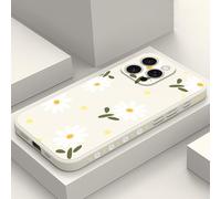 LEECG per iPhone 16 Pro Max Cover Graffio Resistente Morbido Slim Fit Floreale Phone Cover per iPhone 16 Pro Max-Margherita Bianco