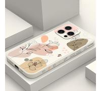 LEECG per iPhone 16 Pro Max Cover Graffio Resistente Morbido Slim Fit Floreale Phone Cover per iPhone 16 Pro Max-Morandi Bianco