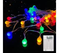 LEECOCO Catena luminosa a sfera per interni, 5 m, 50 LED, funzionamento a batteria con batterie AA, ideale per cameretta dei bambini, Natale, feste, giardino e balcone decorazione (5 m, 50 LED