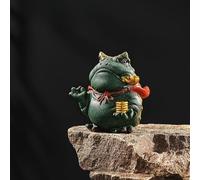 LEEDJUINE Arenaria verde cinese Toad dorato che gioca il tè, 9 cm, decorazione per vassoio da tè Kung Fu