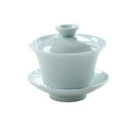 LEEDJUINE Gaiwan cinese in ceramica azzurra, 150 ml, fatto a mano per degustazione di tè Kung Fu Set da tè