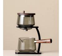 LEEDJUINE Infusore per tè semiautomatico Kungfu Set da 2 pezzi, 340 ml, vetro resistente al calore per uso domestico