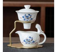 LEEDJUINE Lotus Ceramics - Infusore per tè in ceramica semi automatico, 150 ml, per uso domestico e ufficio