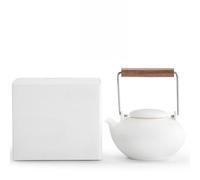 LEEDJUINE Simple Ceramics - Teiera con confezione regalo, 192 ml, in porcellana bianca