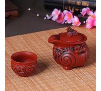 LEEDJUINE Teiera in argilla viola in stile cinese con 1 tazze 2 pezzi, 160 ml, infusore per tè per uso domestico Kungfu