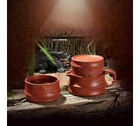 LEEDJUINE Teiera portatile da viaggio in argilla viola con 2 tazze set da 3 pezzi, 160 ml, infusore per tè per uso domestico Kungfu