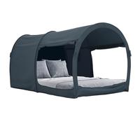 LEEDOR 2006 Tenda Sogno per Letto a baldacchino, per Interni e Privacy, Calda e Traspirante, Taglia Regina per Bambini e Adulti, Colore Grigio (Materasso Non Incluso), Misto Poliestere, Nero, Completo