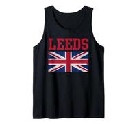 Leeds Union Jack Regno Unito Bandiera Britannica Vintage Sbiadito Canotta