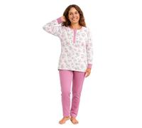 Leedya Pigiama Donna Invernale 100% Cotone - Modal - Completo Lungo Manica Lunga con Bottoni o Polsini - Modelli Vari Colori a Fiori - Morbido e Confortevole per la Notte