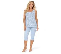 Leedya Pigiama Donna Primaverile Estivo in Cotone 100% - Canotta Senza Maniche e Pantalone Pinocchietto 3/4, Fresco e Traspirante, Comfort Fit, Made in Italy
