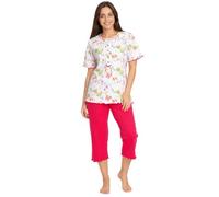 Leedya Pigiama Donna Primaverile Estivo in Cotone 100% - Canotta Senza Maniche e Pantalone Pinocchietto 3/4, Fresco e Traspirante, Comfort Fit, Made in Italy