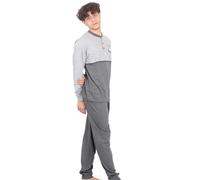 Leedya Pigiama Uomo Lungo in Cotone Jersey 100% Pettinato - Stile e Comfort in Ogni Dettaglio - Pigiama Leggero per Le Notti Estive - Polsini No Stress (IT, Testo, XL, Regular, Regular, 811-Grigio)