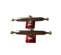 LEEFAI Pro Fingerboard Trucks 12,7/13,3/14,2 cm 4.0-Regular Kingpin-Piastra base aggiornata v2 con hardware-Piastra base colore e dimensione (12,7 cm, Rosso)