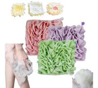 Leeffa - Loofah Washcloth, Washcloth Loofah Combo, The Leeffa Soft Loofah and Washcloth, 2-in-1 Shower Washcloth Loofah, Shower Loofah with Drawstring, Shower Sponge for Body (3pcs-a)
