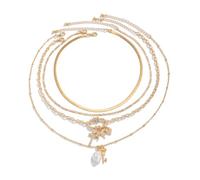 LEEGING Collana a catena fine a strati, simile a collana di perle, collana pendolare per farfalle di moda e di nicchia