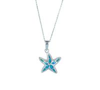 LEEGING Collier avec pendentif étoile de mer bleue étincelante-bijoux en cristal strass élégant pour femme, collier de plage sur le thème de l'océan