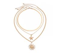 LEEGING Set di collana a strati da spiaggia estiva, collana da donna con ciondolo a forma di stella dorata, regalo