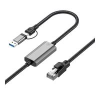 Leehitech Adattatore da USB C a Ethernet di, adattatore LAN da USB 3.0 a RJ45 da 1000 Mbps, adattatore di rete USB compatibile con iPhone 15/16Pro, MacBook Pro/MacBook Air, Dell XPS (3 m)