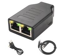 Leehitech Adattatore splitter di rete RJ45, 1000 Mbps, da 1 a 2, doppia porta RJ45 femmina, interfaccia LAN, adattatore Gigabit Ethernet con cavo USB per 2 dispositivi contemporaneamente per Cat