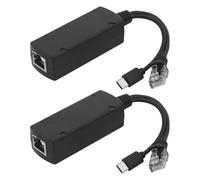 Leehitech Splitter PoE impermeabile da 48 V a 12 V/1 A, 10/100 Mbps Power Over Ethernet Splitter DC 5521 con conforme allo standard IEEE 802.3af/at, Plug and Play per sistemi di sicurezza, telefono