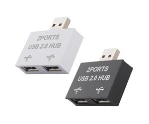 Leehitech Splitter USB Mini Hub USB, 1 a 2 porte USB 2.0, multiporta, adattatore doppio connettore per alimentazione e dati, laptop, MacBook, Mac mini, tastiera non compatibile Carplay