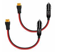 Leehitech XT60 - Cavo di ricarica per auto compatibile con Ecoflow Powerstation, 2 pezzi da 0,5 m, 14 AWG, presa accendisigari a presa XT60, 12 V/24 V, per generatore solare, camper e barca