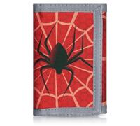 Leehoom Portafoglio per bambini per ragazzi, RFID Trifold Canvas Outdoor Sports Wallet per bambini, regali per feste di compleanno, regalo di compleanno, Spider Web, Taglia unica, classico