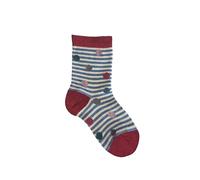 Leela Cotton Calzini per bambini a pois in cotone organico unisex, Jens-melange-rosso ciliegia, 27-30