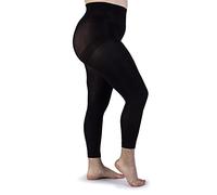 LEELA LAB Collant Senza Piede Neri Taglie Forti Donna, Super Opachi, 120 Denari, Aderenti, Modellanti, Contenitivi, Made in Italy (Tg. 7)