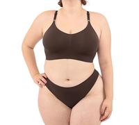 LEELA LAB Reggiseno Senza Ferretto Donna Taglie Forti, Comodo e Versatile con Spalline Regolabili, Realizzato con Tecnologia Seamless Senza Cuciture - Made in Italy (Coffee, L/XL)