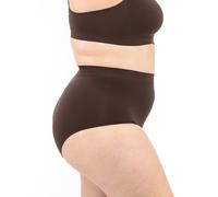 LEELA LAB Slip Donna Curvy a Vita Alta, Intimo Taglie Forti in Morbida Microfibra, Realizzati con Tecnologia Seamless Senza Cuciture - Made in Italy (Coffee, XXL)